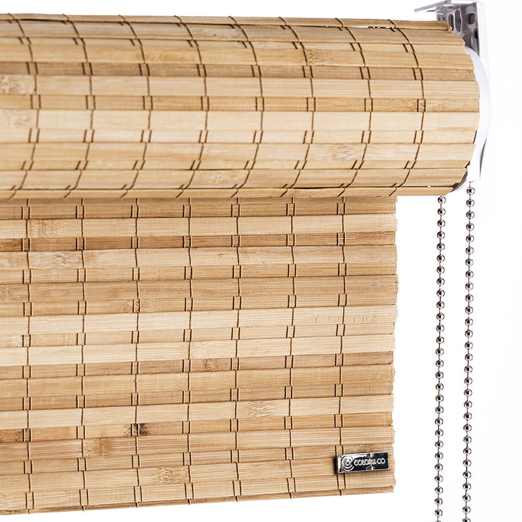Natural Black Out Bamboo Blinds Chain Pull, The Fine Store