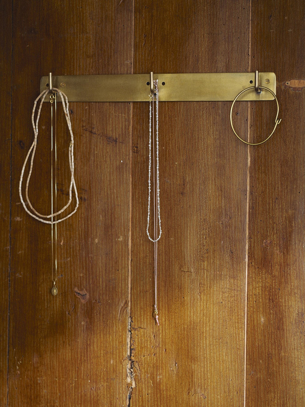 Brass Plate Triple Hook, Fog Linen Work