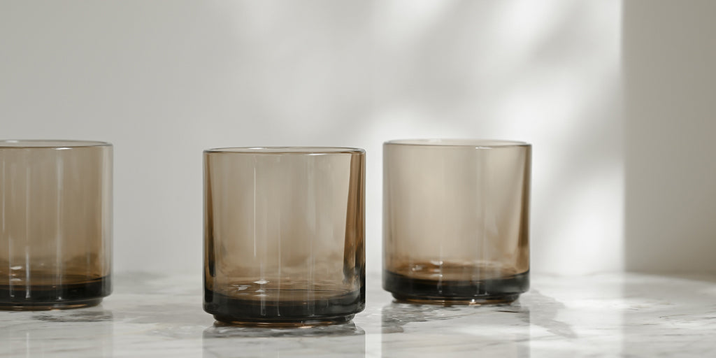 Hasami Glass Tumbler Amber, Hasami Porcelain Glassware