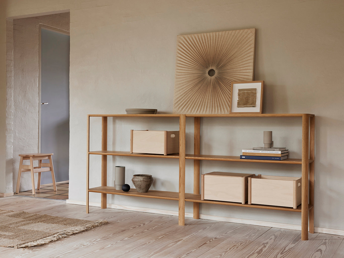 Leaf Shelf Double High Oak, Form & Refine