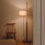 TMM Floor Lamp Oak White Shade, Santa & COle