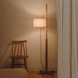 TMM Floor Lamp Oak White Shade, Santa & COle