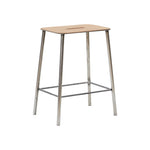 Adam Stool Raw Steel With Leather, Frama