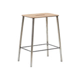 Adam Stool Raw Steel With Leather, Frama