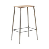 Adam Stool Raw Steel With Leather, Frama