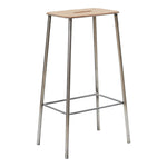 Adam Stool Raw Steel With Leather, Frama