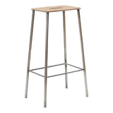 Adam Stool Raw Steel With Leather, Frama