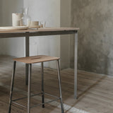 Adam Stool Raw Steel With Leather, Frama