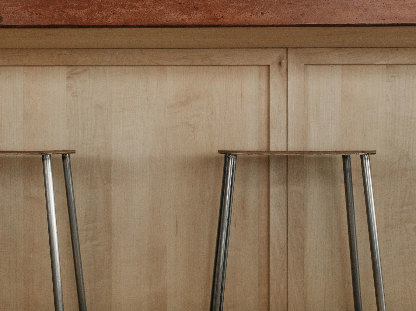 Adam Stool Raw Steel With Leather, Frama
