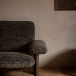 Brasilia Lounge Chair Dark Stained Oak Sheepskin Root, Menu