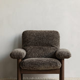 Brasilia Lounge Chair Dark Stained Oak Sheepskin Root, Menu