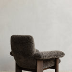 Brasilia Lounge Chair Dark Stained Oak Sheepskin Root, Menu