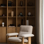 Brasilia Lounge Chair Oak Bouclé 02, Menu
