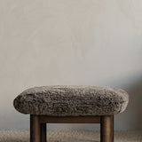 Brasilia Ottoman Dark Stained Sheepskin Root, Menu