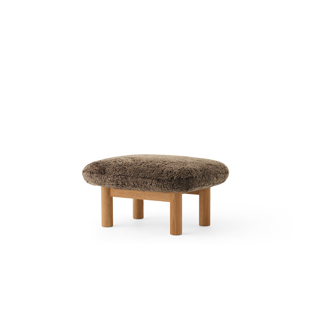 Brasilia Ottoman Natural Oak Sheepskin Root, Menu