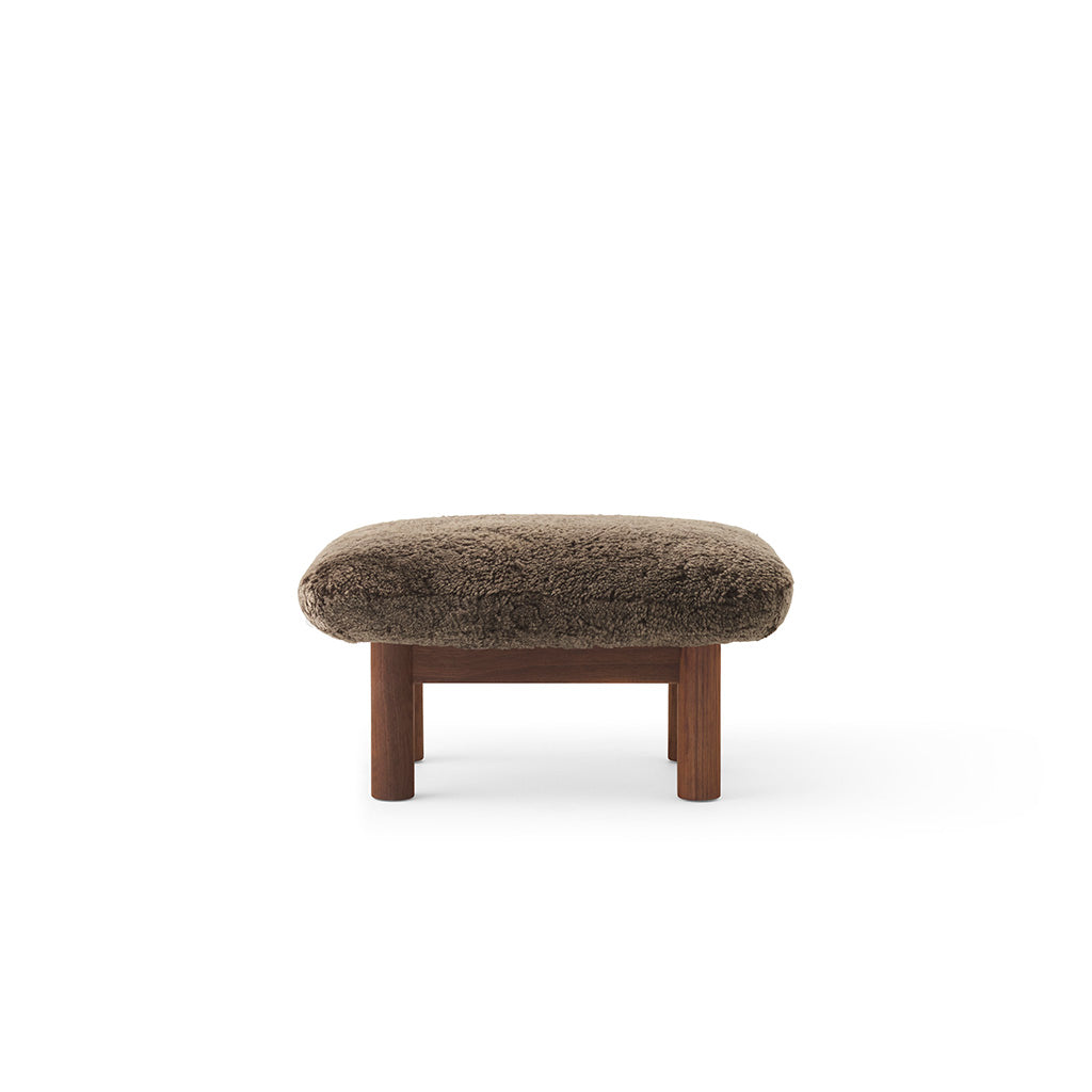 Brasilia Ottoman Walnut Sheepskin Root, Menu