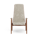 Lamino Lacquered Walnut Moonlight Sheepskin, Swedese