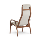 Lamino Lacquered Walnut Moonlight Sheepskin, Swedese