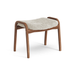 Lamino Stool Lacquered Walnut Moonlight Sheepskin, Swedese