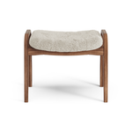 Lamino Stool Lacquered Walnut Moonlight Sheepskin, Swedese