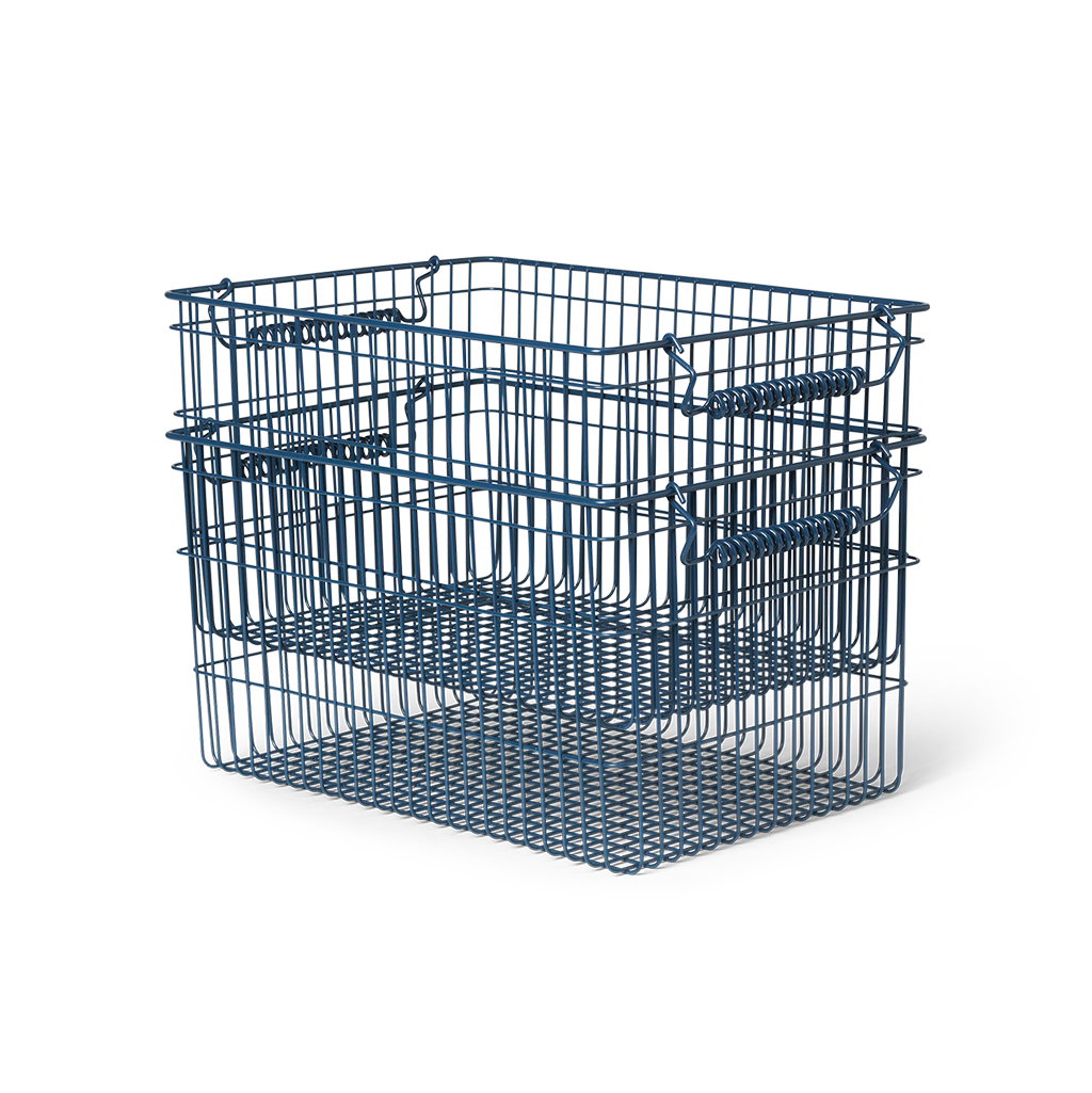 Cala Stackable Baskets Dark Blue, Ferm Living
