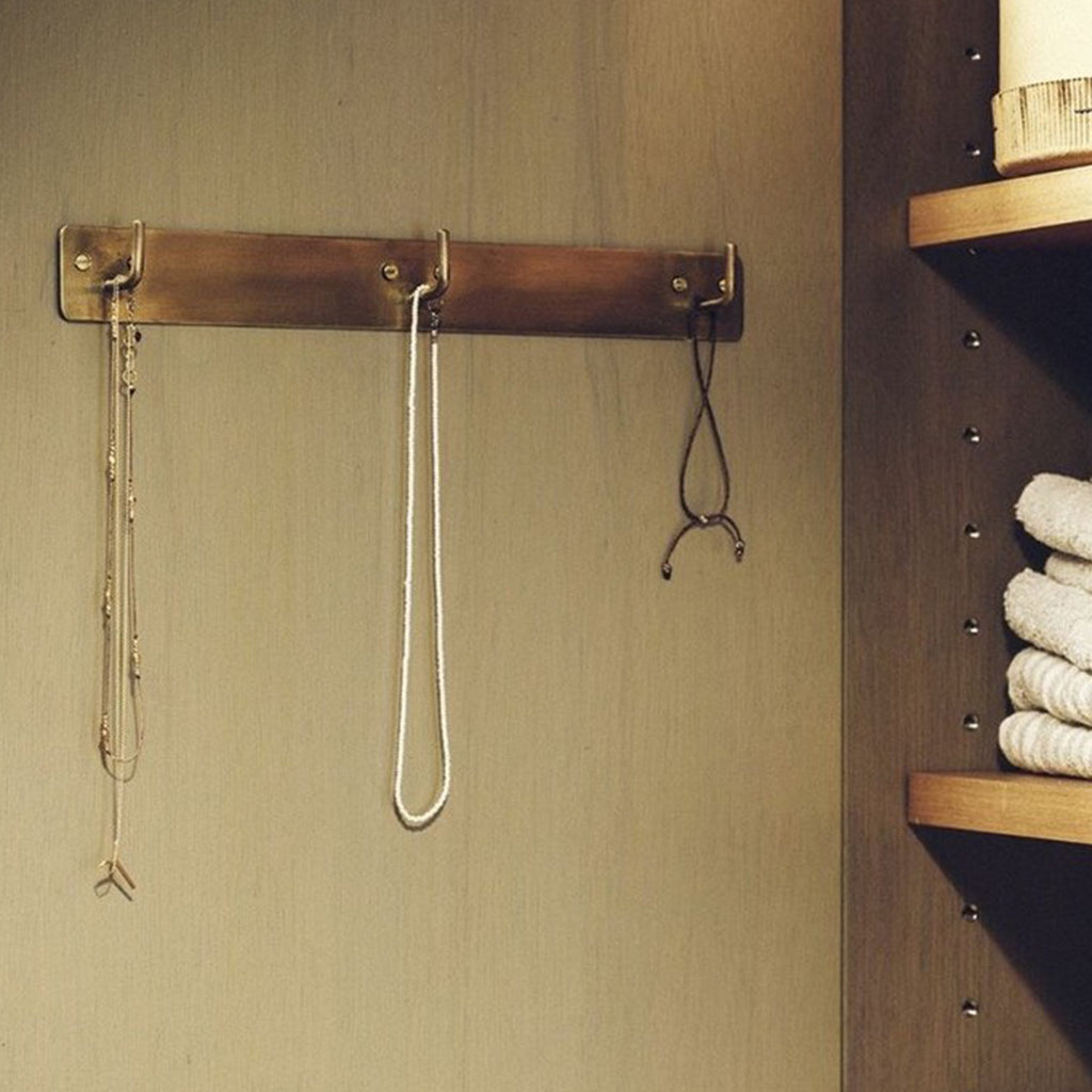 Brass Plate Triple Hook, Fog Linen Work