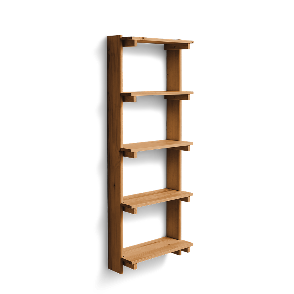 Beam Wall Shelf 5 Deep Brown, Form & Refine
