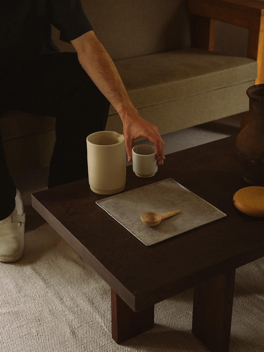 Farmhouse Coffee Table Dark Oak, Frama