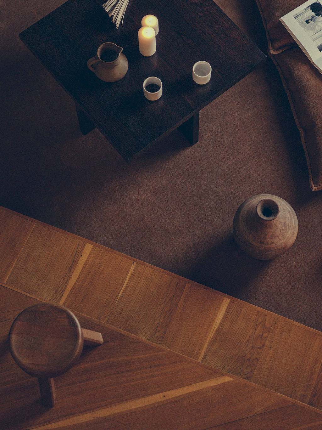 Farmhouse Coffee Table Square Dark Oak, Frama