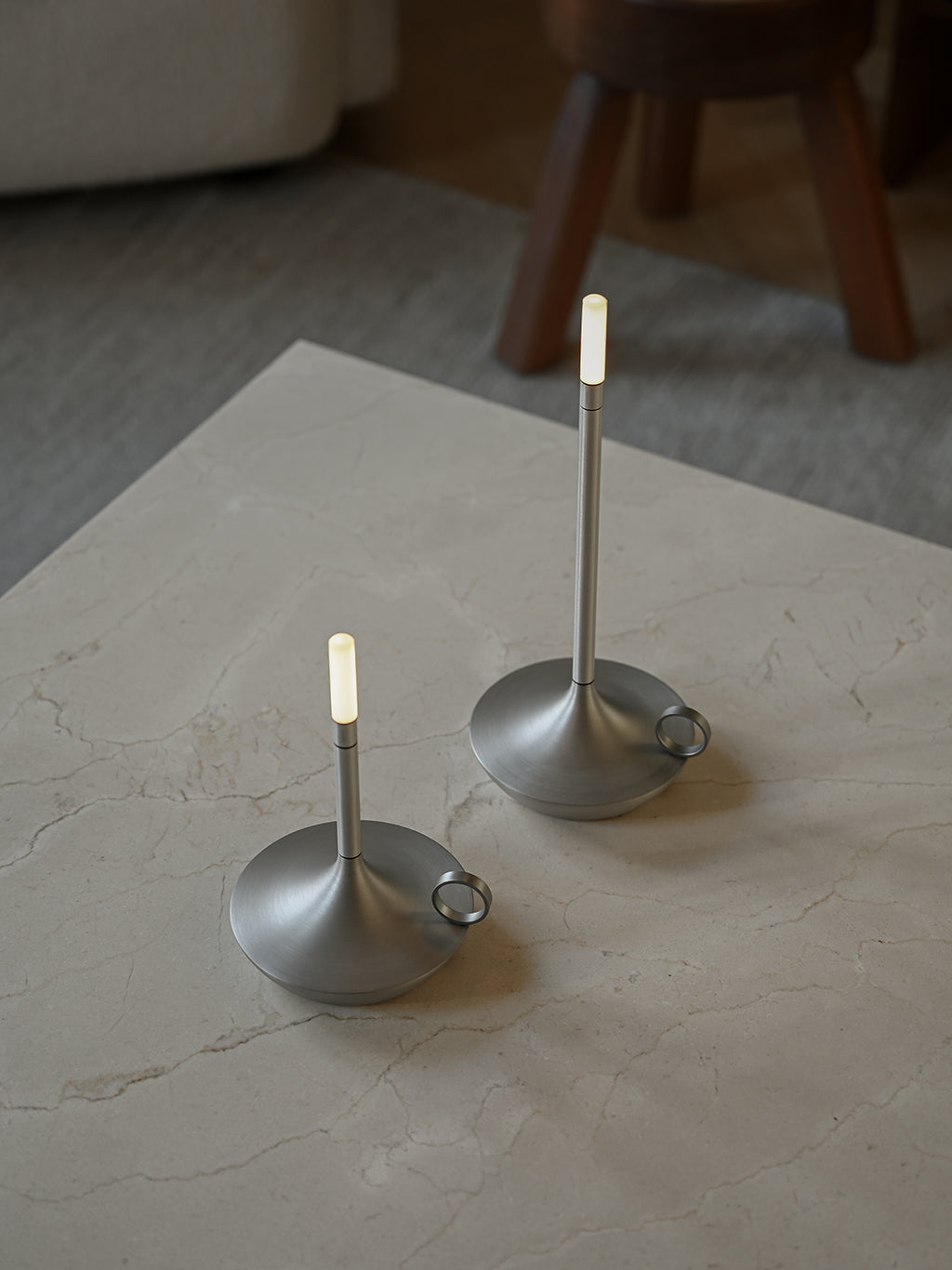 Wick Table Lamp Small Aluminium, Graypants