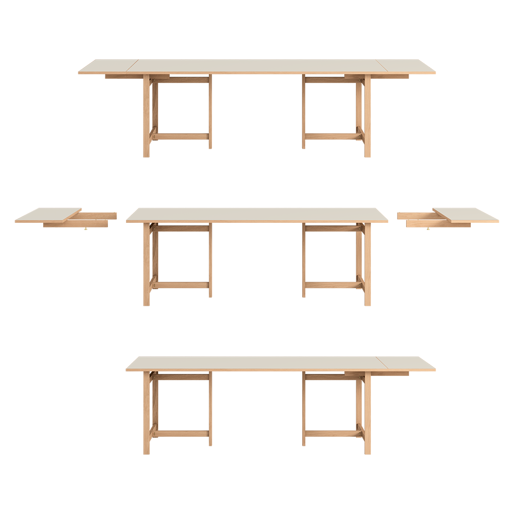 Rectangular Dining Table Linoleum Extension, Moebe