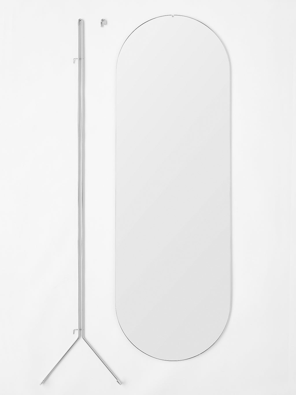 Tall Wall Mirror Stainless Steel, Moebe