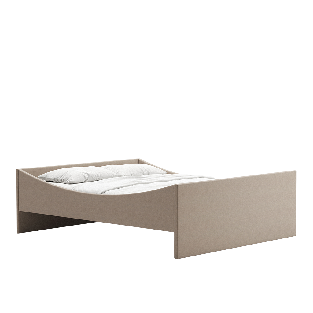 Curved Bed Frame Dark Beige, RYE