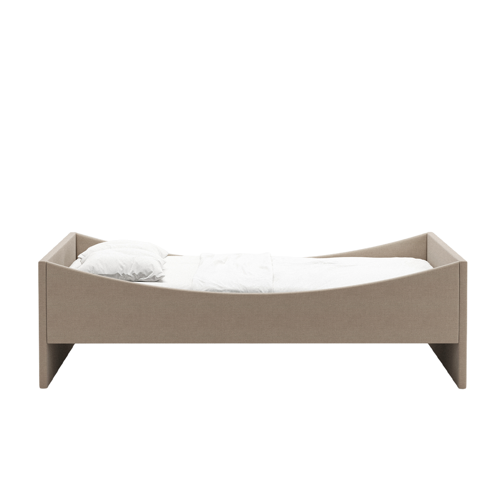 Curved Bed Frame Dark Beige, RYE