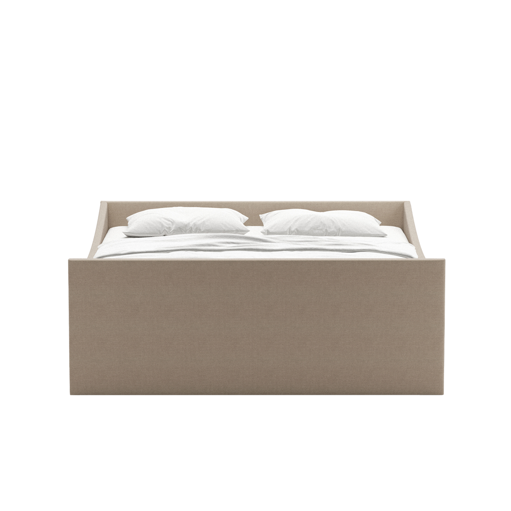 Curved Bed Frame Dark Beige, RYE