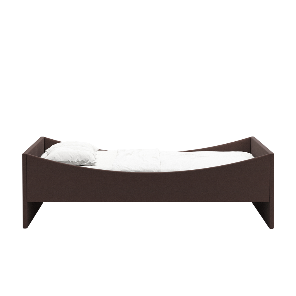 Curved Bed Frame Dark Brown, RYE