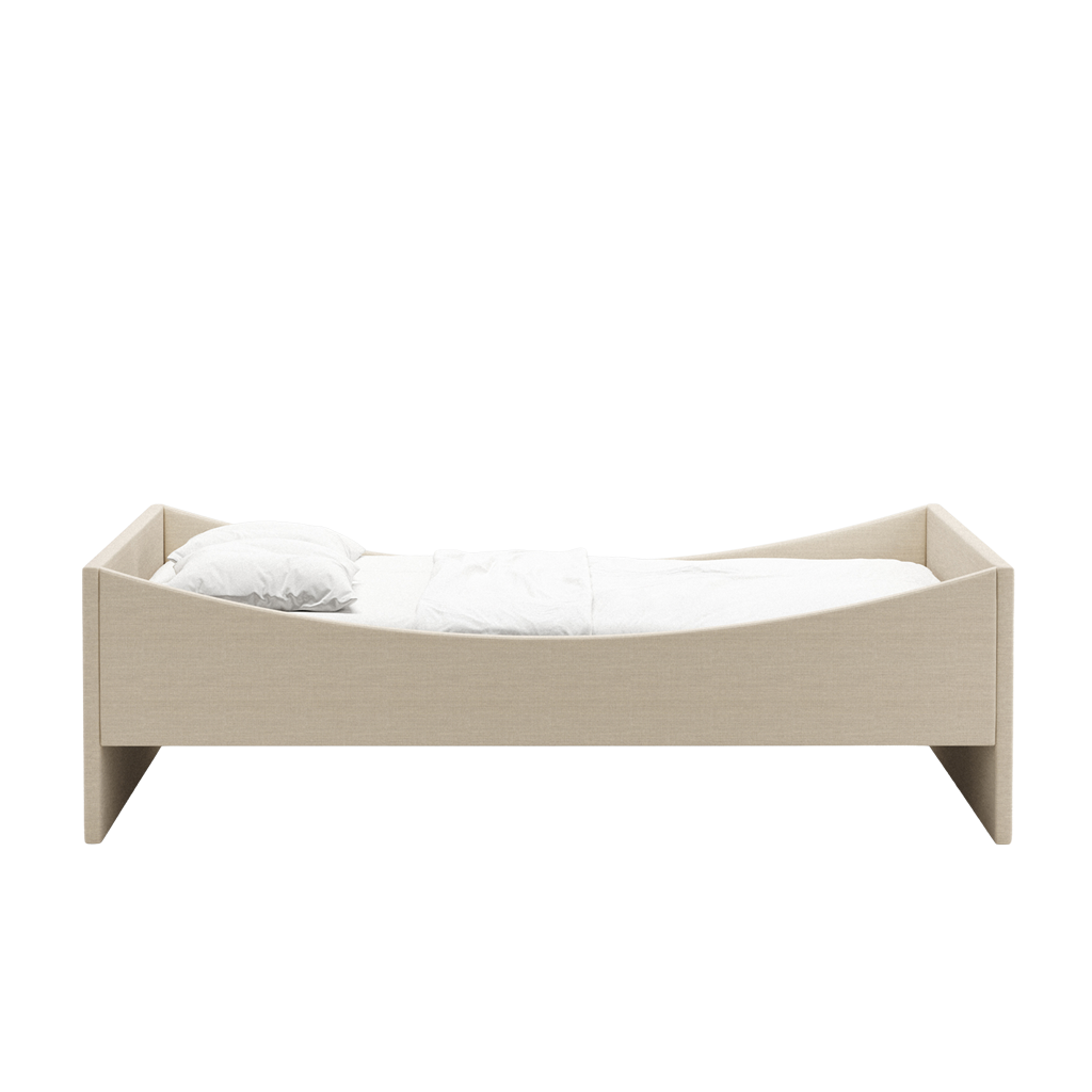Curved Bed Frame Light Beige, RYE