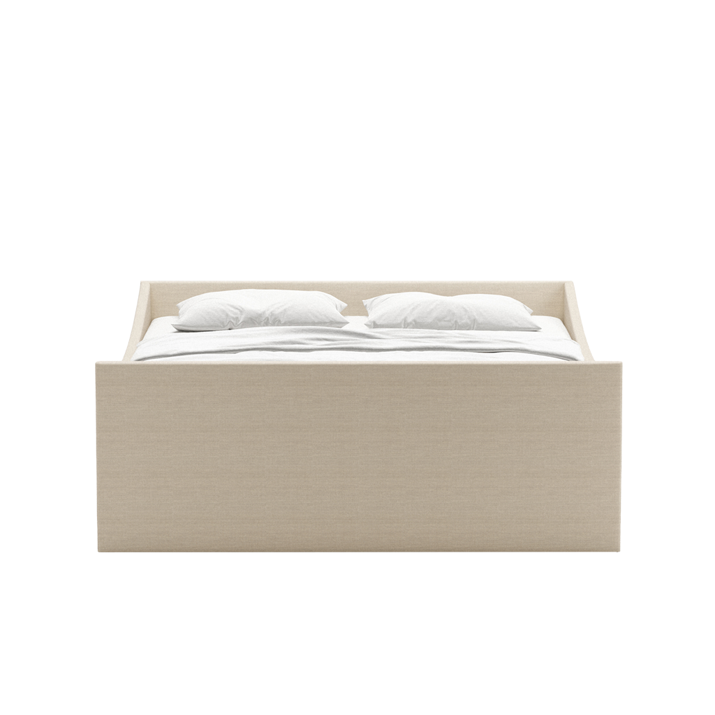 Curved Bed Frame Light Beige, RYE