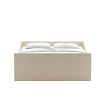 Curved Bed Frame Light Beige, RYE