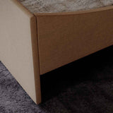 Curved Bed Frame Light Beige, RYE