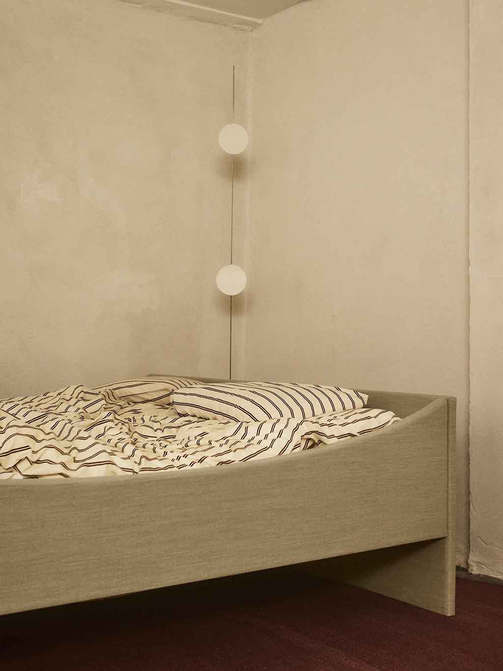 Curved Bed Frame Light Beige, RYE