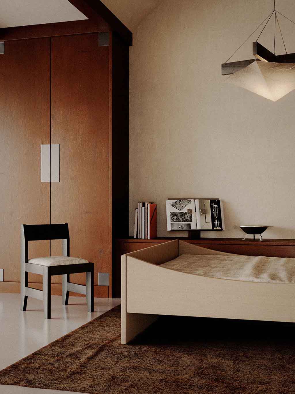 Curved Bed Frame Light Beige, RYE