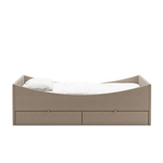 Curved Bed Frame With Drawers Dark Beige, RYE