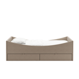 Curved Bed Frame With Drawers Dark Beige, RYE