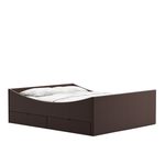 Curved Bed Frame With Drawers Dark Brown, RYE