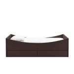 Curved Bed Frame With Drawers Dark Brown, RYE