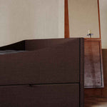 Curved Bed Frame Dark Brown, RYE