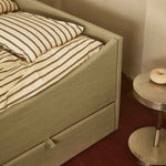 Curved Bed Frame Light Beige, RYE