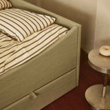 Curved Bed Frame Light Beige, RYE