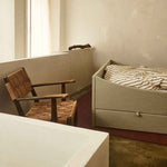 Curved Bed Frame Light Beige, RYE